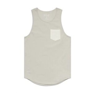 BYLT LUX Drop-Cut Pocket Tank Oat-Bone Size Medium Premium Basic